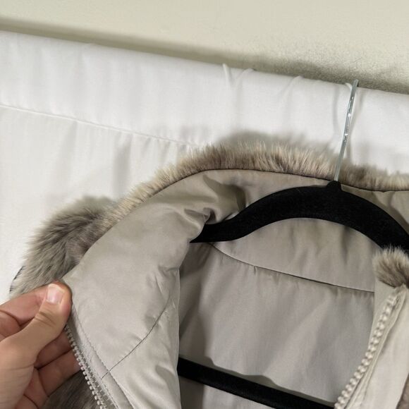 Outdoor Edition Parkhurst Faux Fur Vest Women's Large Brown Grey Full Zip - Picture 7 of 11